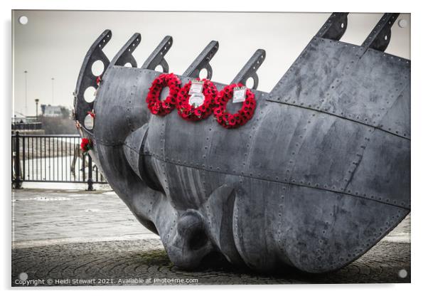 The Merchant Seaman Memorial in Cardiff Bay Acrylic by Heidi Stewart