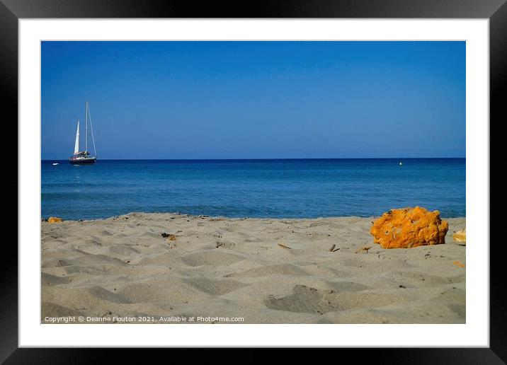 Serene Bliss at Menorca Beach Framed Mounted Print by Deanne Flouton