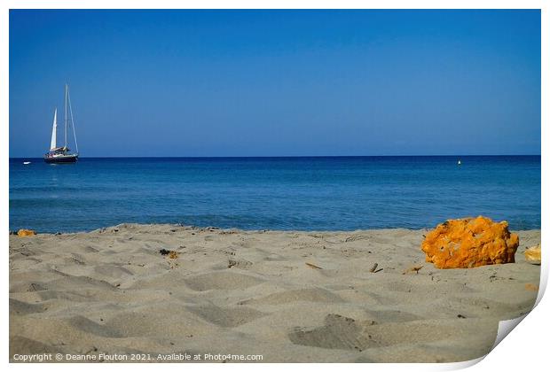 Serene Bliss at Menorca Beach Print by Deanne Flouton