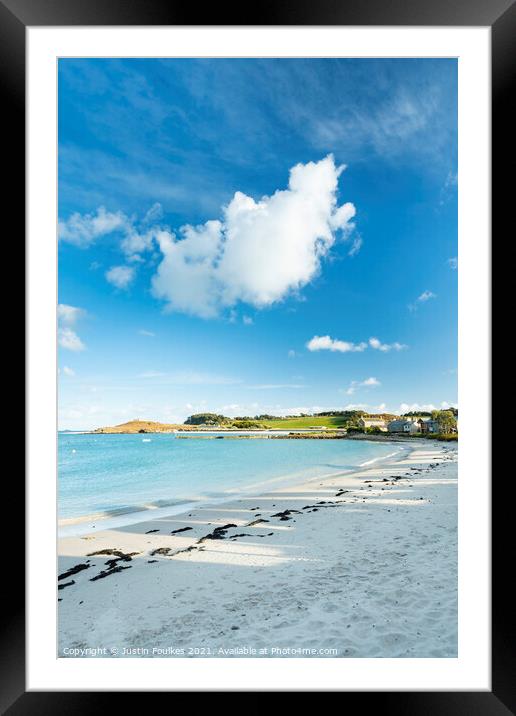 The beach at Old Grimsby, Tresco, Isles of Scilly, Framed Mounted Print by Justin Foulkes