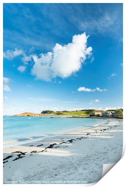 The beach at Old Grimsby, Tresco, Isles of Scilly, Print by Justin Foulkes