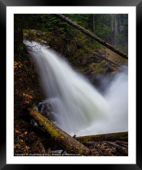 Winter Waterfall Framed Mounted Print by Chuck Koonce