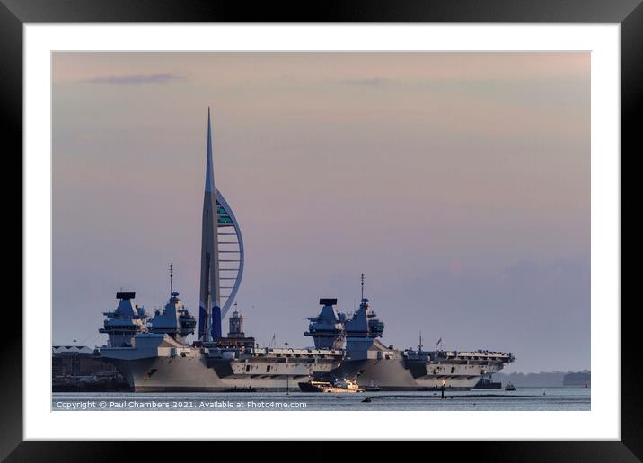 Majestic Warships in Portsmouth Harbour Framed Mounted Print by Paul Chambers