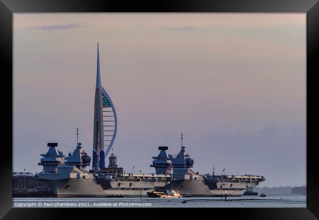 Majestic Warships in Portsmouth Harbour Framed Print by Paul Chambers