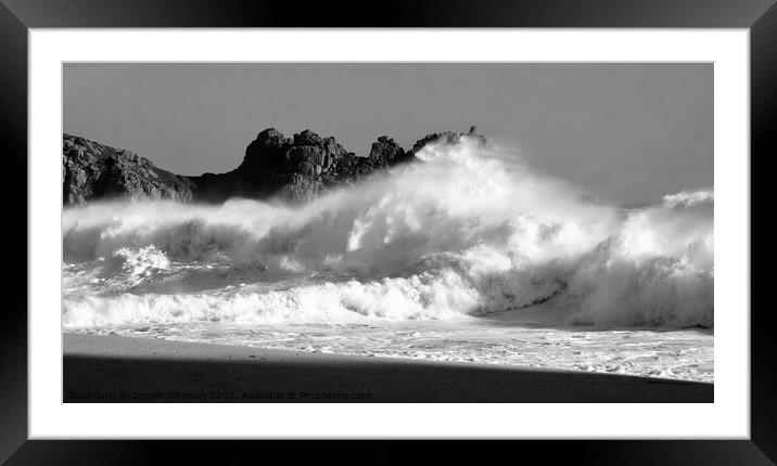 Storm wave Framed Mounted Print by Simon Johnson
