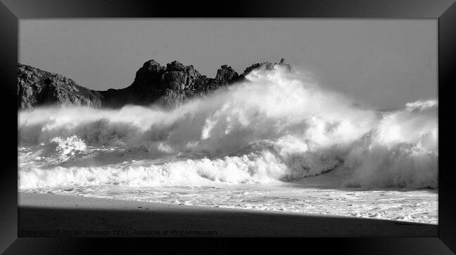 Storm wave Framed Print by Simon Johnson