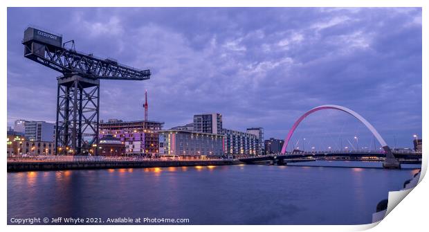River Clyde, Glasgow Print by Jeff Whyte