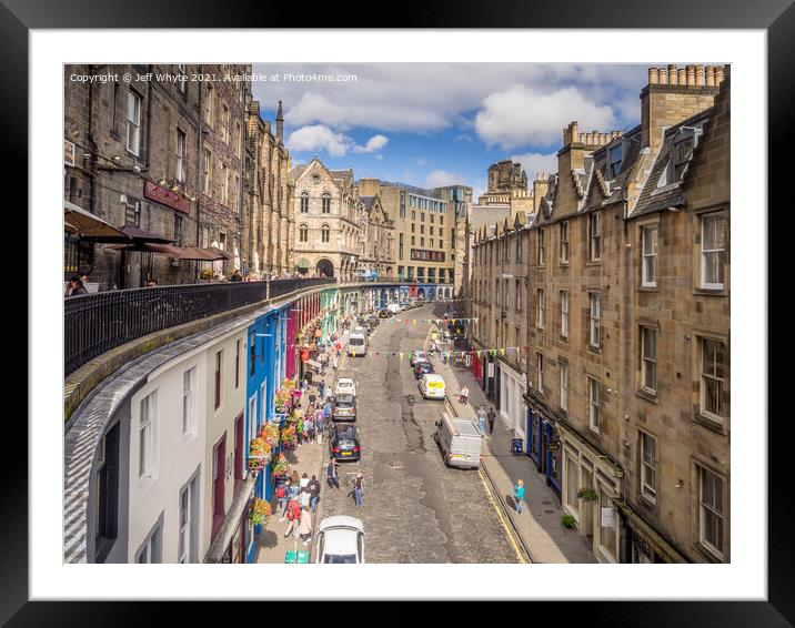 Victoria Street in the Old Town Framed Mounted Print by Jeff Whyte