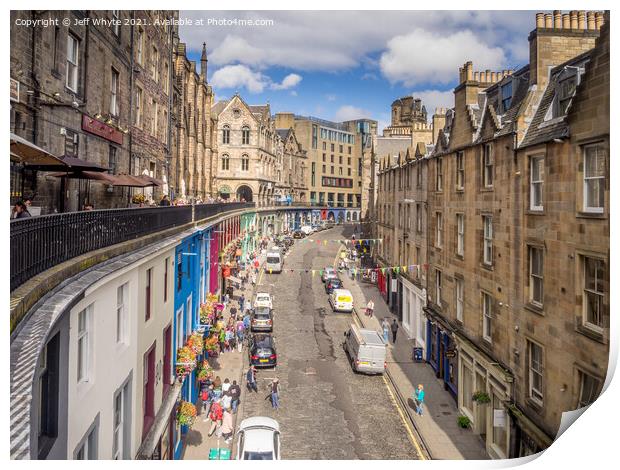 Victoria Street in the Old Town Print by Jeff Whyte