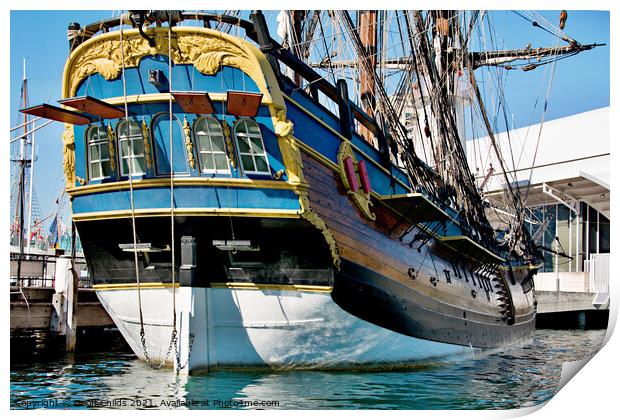 Tall Ship Endeavour, Navy Centenary. Print by Geoff Childs