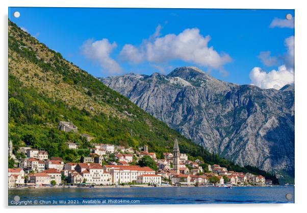 Perast, an old town on the Bay of Kotor in Montenegro Acrylic by Chun Ju Wu