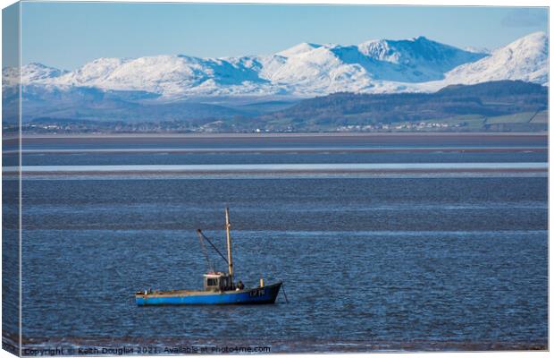 Boat in Morecambe Bay (Winter) Canvas Print by Keith Douglas