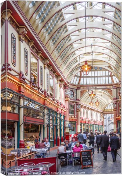 People shopping and walking in Leadenhall Market Canvas Print by Kevin Hellon