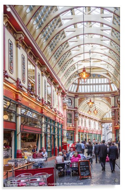 People shopping and walking in Leadenhall Market Acrylic by Kevin Hellon