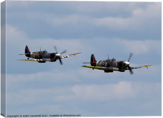 RAF Spitfire Pair Canvas Print by Keith Campbell