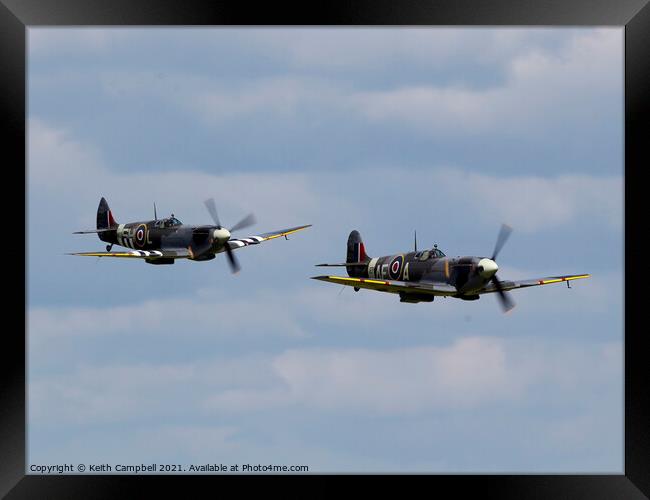 RAF Spitfire Pair Framed Print by Keith Campbell