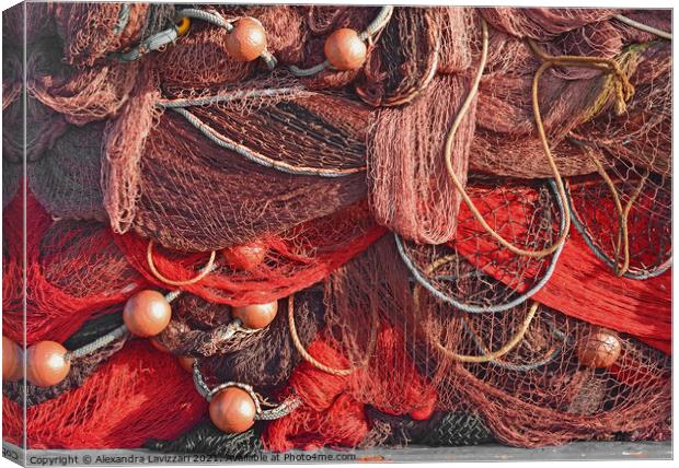 Red Fishing Nets Canvas Print by Alexandra Lavizzari