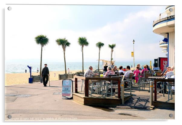 Seafront Alfresco at Bournemouth. Acrylic by john hill