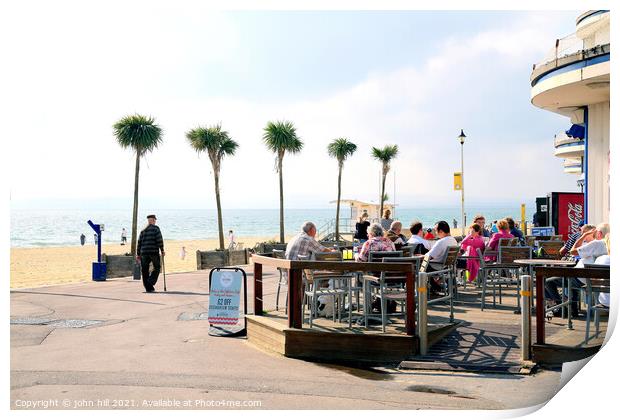 Seafront Alfresco at Bournemouth. Print by john hill
