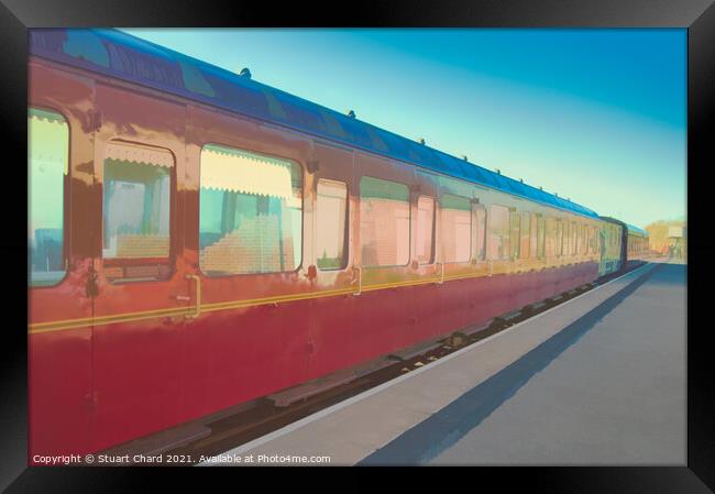 Steam train coaches at Chasewater Framed Print by Stuart Chard