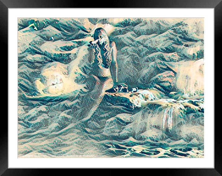 Mermaid on the rocks Framed Mounted Print by Travel and Pixels 