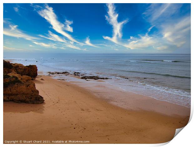 Praia de Oura beach  Algarve,Portugal Print by Travel and Pixels 