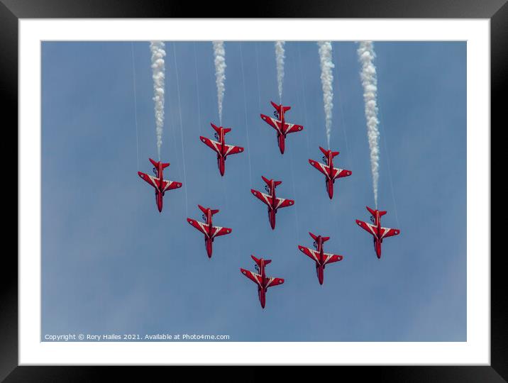 Red Arrows diamond nine Framed Mounted Print by Rory Hailes