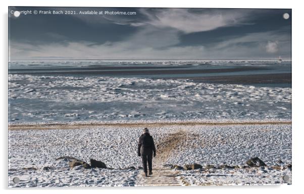 Esbjerg Beach in Esbjerg at a sunny winters day, Denmark Acrylic by Frank Bach
