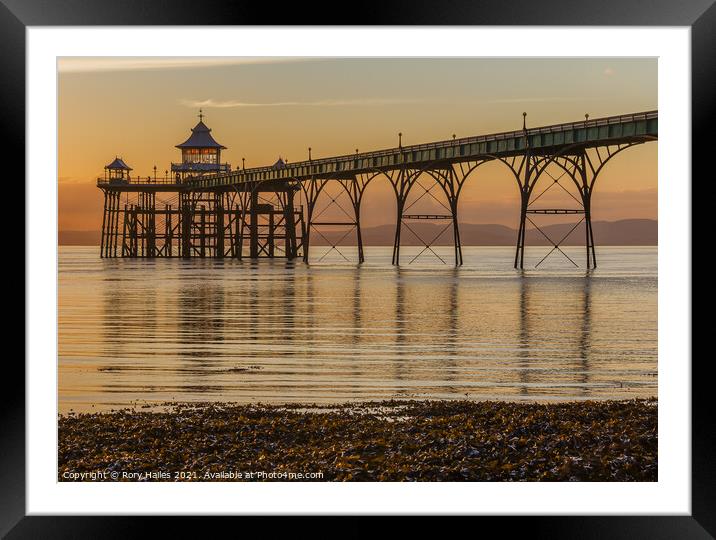 Clevedon Pier on a calm evening Framed Mounted Print by Rory Hailes