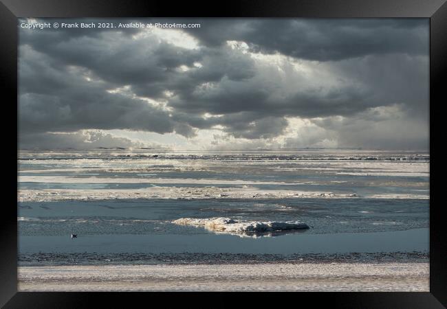 Hjerting Beach in Esbjerg at a sunny winters day, Denmark Framed Print by Frank Bach