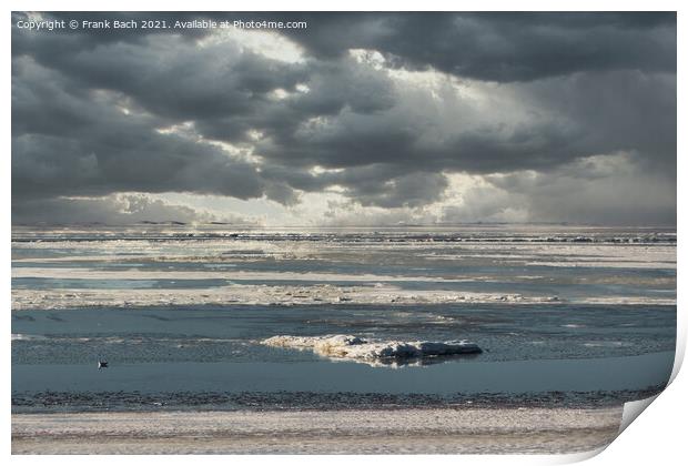 Hjerting Beach in Esbjerg at a sunny winters day, Denmark Print by Frank Bach