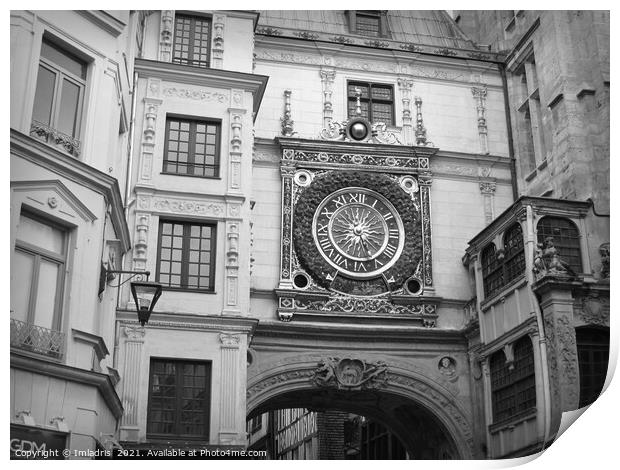 Le Gros Horloge,  Rouen, France Print by Imladris 