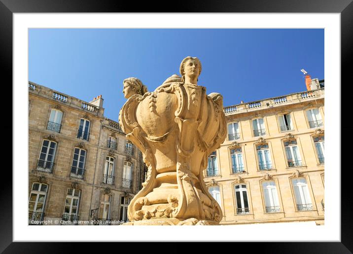 Place du Parlement Place de la Bourse Bordeaux Framed Mounted Print by Chris Warren
