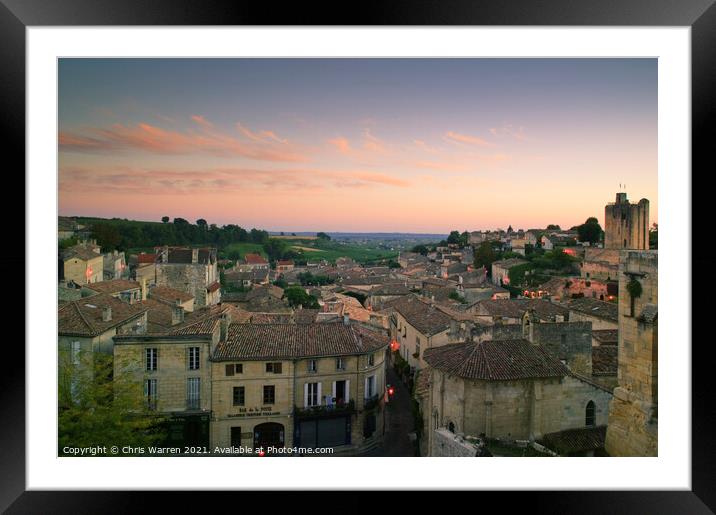 Early evening at St Emilion  Framed Mounted Print by Chris Warren