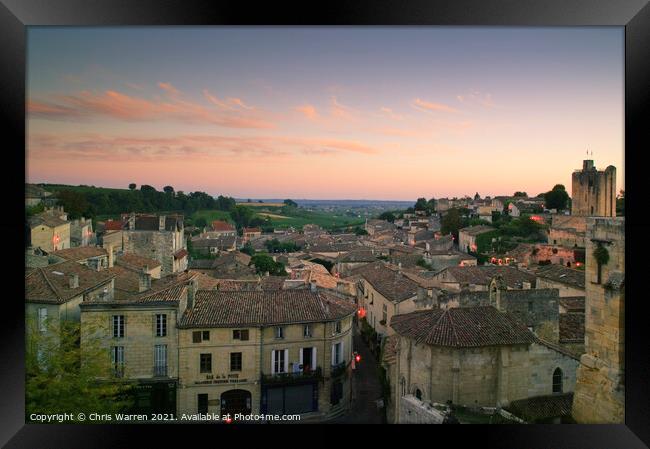 Early evening at St Emilion  Framed Print by Chris Warren