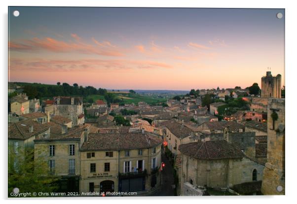 Early evening at St Emilion  Acrylic by Chris Warren