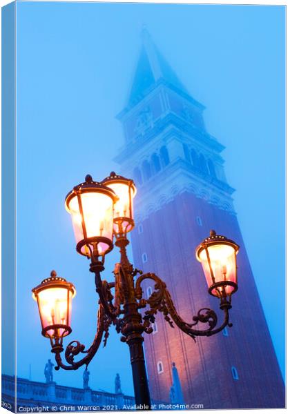 Campanile from Doges Palace  St Marks Square Venic Canvas Print by Chris Warren