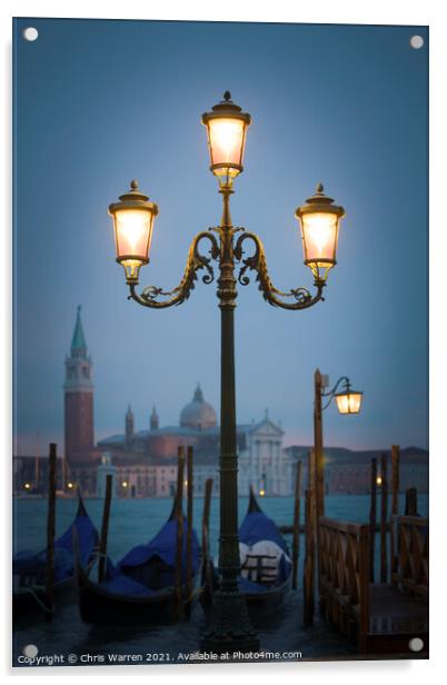 San Giorgio Maggiore from St Marks Square Venice t Acrylic by Chris Warren