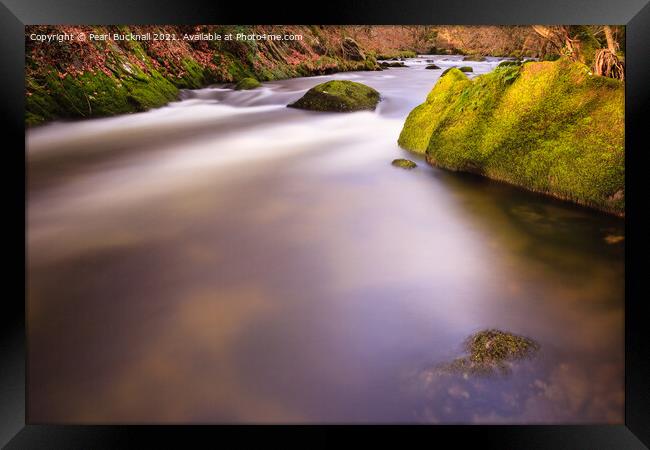 Afon Dwyfor River Motion Blur Framed Print by Pearl Bucknall