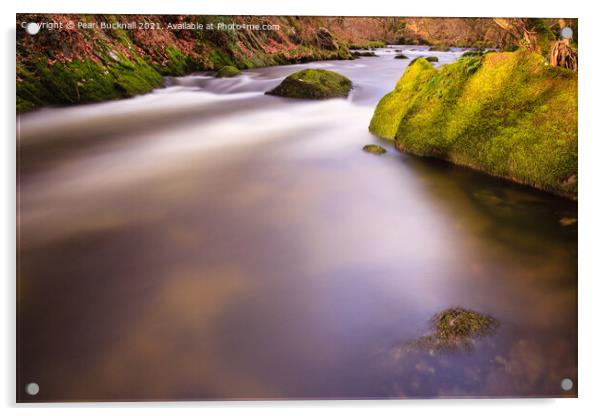 Afon Dwyfor River Motion Blur Acrylic by Pearl Bucknall