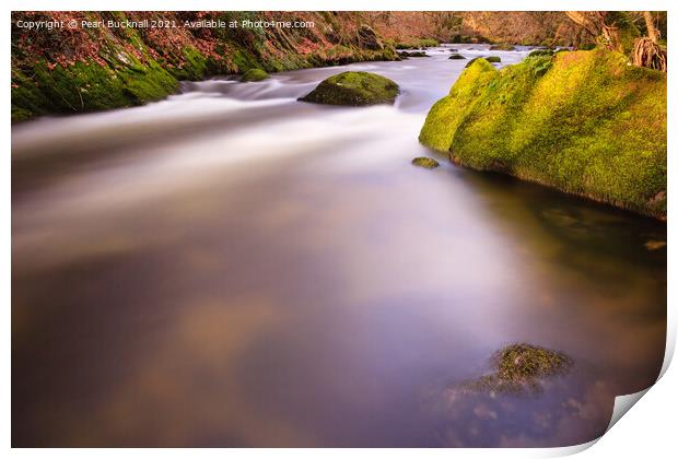Afon Dwyfor River Motion Blur Print by Pearl Bucknall