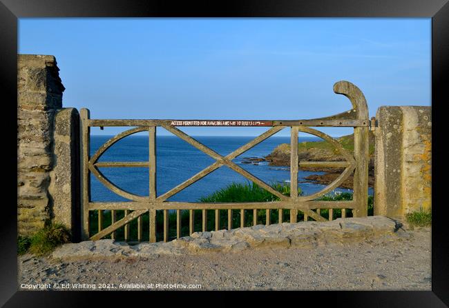 Gate to my holiday Framed Print by Ed Whiting