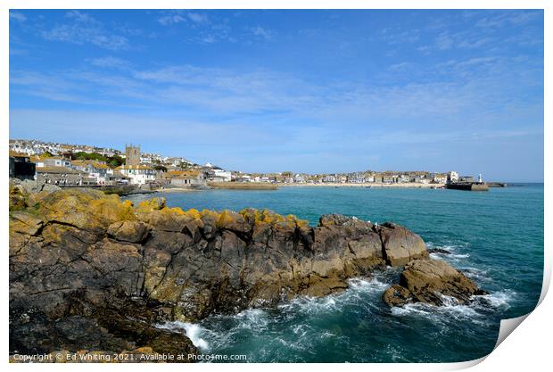 St Ives bay Print by Ed Whiting