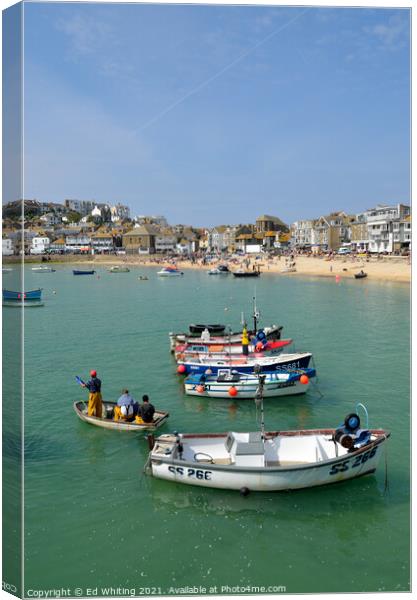 Fisherman in St Ives. Canvas Print by Ed Whiting