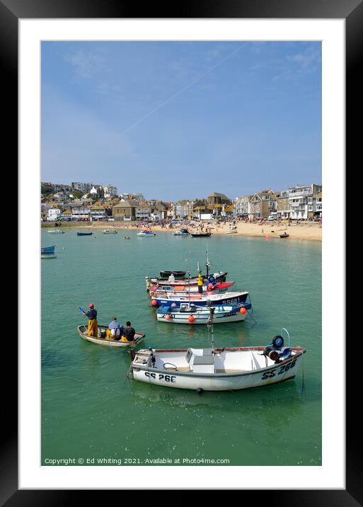 Fisherman in St Ives. Framed Mounted Print by Ed Whiting