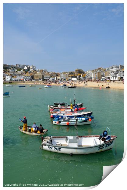 Fisherman in St Ives. Print by Ed Whiting