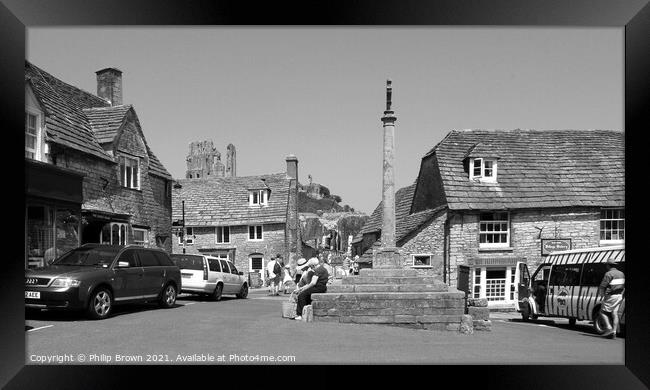 Corf Castle Village in Dorset, UK, Panorama Framed Print by Philip Brown