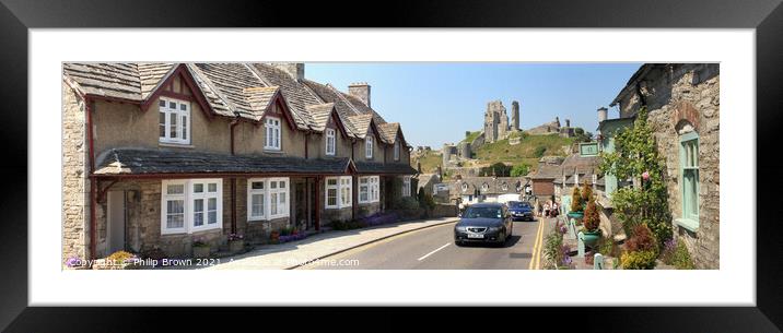 Corf Castle Panorama Framed Mounted Print by Philip Brown