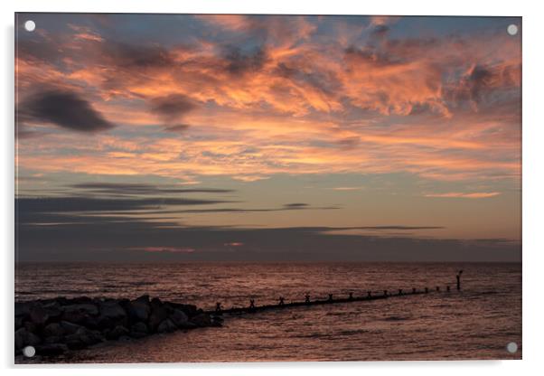 Aberaeron Sunset Acrylic by Wendy Williams CPAGB