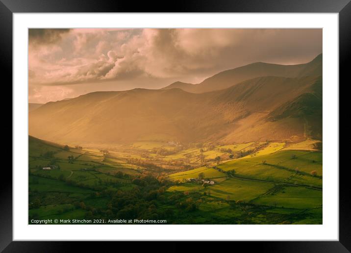 Catbells Sunset Framed Mounted Print by Mark Stinchon